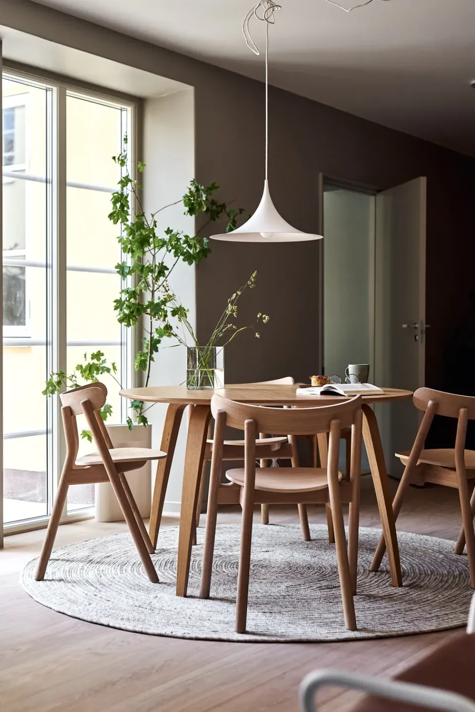 Round Rugs|Woven Cotton Rugs^Classic Collection Merino wool carpet round Ø200 cm, Beige