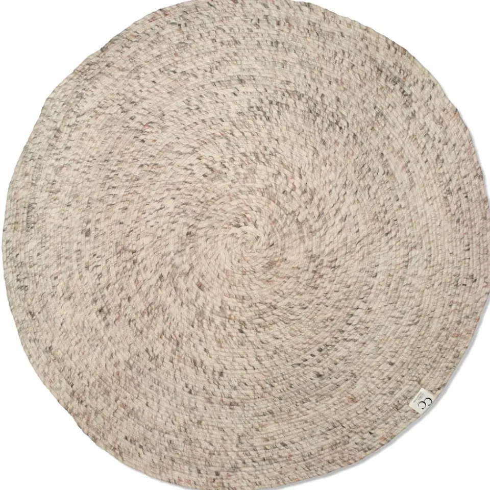 Round Rugs|Woven Cotton Rugs^Classic Collection Merino wool carpet round Ø160 cm, Beige
