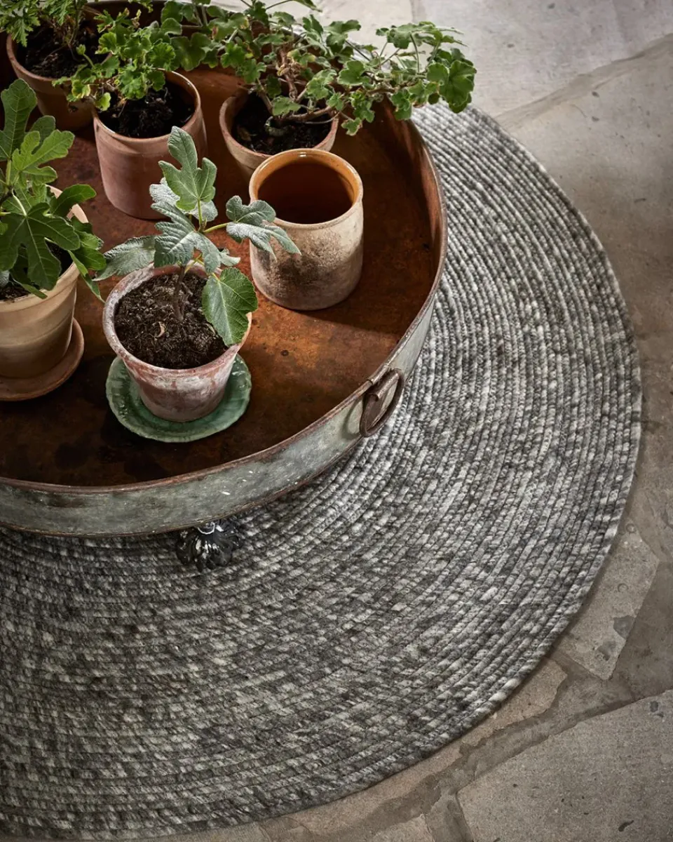 Sale Classic Collection Merino wool carpet round Ø200 cm, Grey