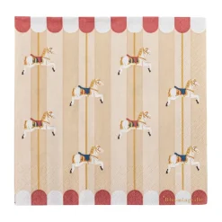 Paper Napkins^Bloomingville Merry-go-round napkin 33x33 cm 20-pack, Nature RedBeige