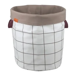 Laundry Baskets^Mette Ditmer Mesh laundry basket Ø40x50 cm, Brown-Off-white BeigeBrown