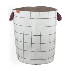 Laundry Baskets^Mette Ditmer Mesh laundry basket Ø40x50 cm, Brown-Off-white BeigeBrown