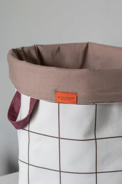 Laundry Baskets^Mette Ditmer Mesh laundry basket Ø40x50 cm, Brown-Off-white BeigeBrown