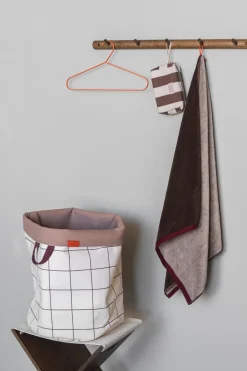 Laundry Baskets^Mette Ditmer Mesh laundry basket Ø40x50 cm, Brown-Off-white BeigeBrown