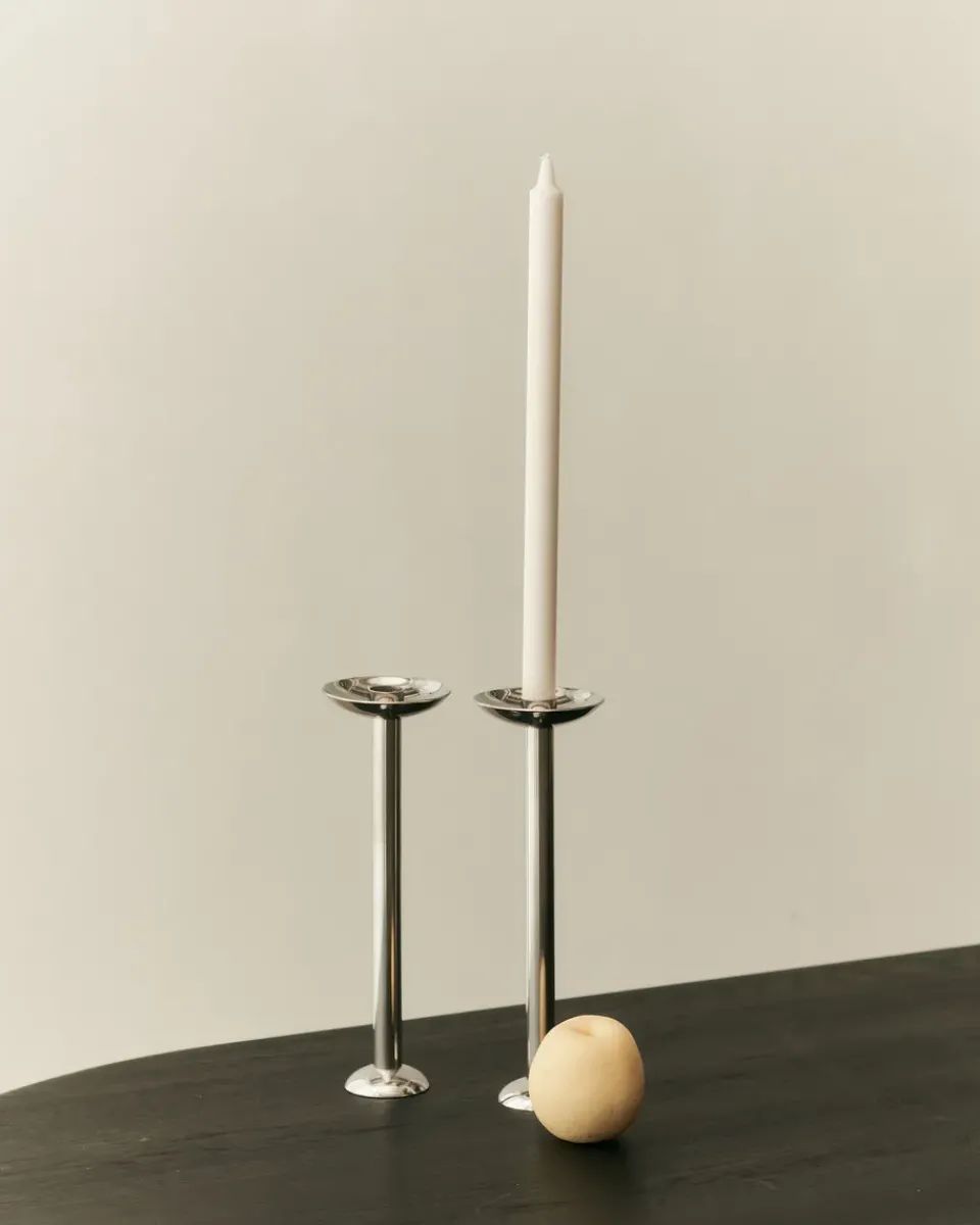 Louise Roe Metal champagne candlestick 28 cm, Stainless steel Silver-coloured