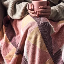 Cotton Blankets & Throws^NJRD Metric cotton throw, pink Multi