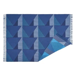 Cotton Blankets & Throws^NJRD Metric focus No. 3 cotton blankets 130x185 cm, Blue