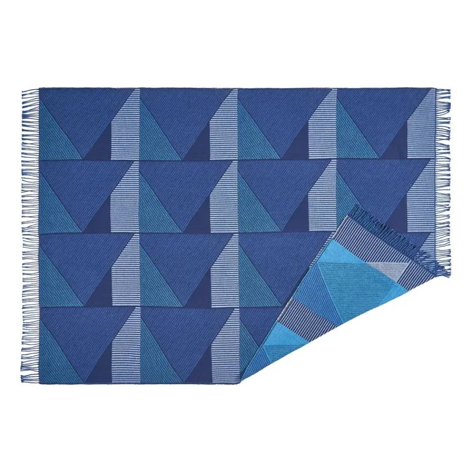 Cotton Blankets & Throws^NJRD Metric focus No. 3 cotton blankets 130x185 cm, Blue