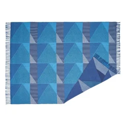 Cotton Blankets & Throws^NJRD Metric focus No. 3 cotton blankets 130x185 cm, Blue