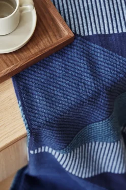 Cotton Blankets & Throws^NJRD Metric focus No. 3 cotton blankets 130x185 cm, Blue