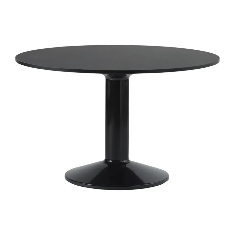Dining Tables^Muuto Midst pedestal table, linoleum-, Ø120 cm Black