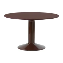New Muuto Midst pedestal table, Dark linoleum-dark , Ø120 cm Red