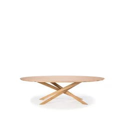 Sale Ethnicraft Mikado oval coffee table, Oak wax oil oval Beige