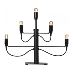 Advent Lights^Star Trading Milano 5 candlestick 46cm, Black