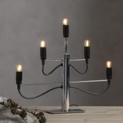 Outlet Star Trading Milano 5 candlestick 46cm, Chrome Silver-coloured