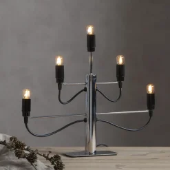 Sale Star Trading Milano 5 candlestick 46cm, Chrome Silver-colouredBlack