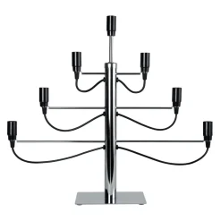 Advent Lights^Star Trading Milano electric candle holder, chrome Silver-coloured
