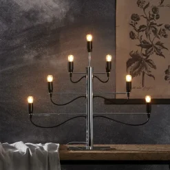 Advent Lights^Star Trading Milano electric candle holder, chrome Silver-coloured