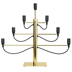 Advent Lights^Star Trading Milano electric candle holder, brass Gold-coloured