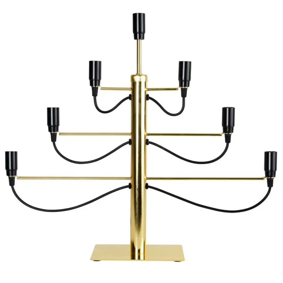 Advent Lights^Star Trading Milano electric candle holder, brass Gold-coloured
