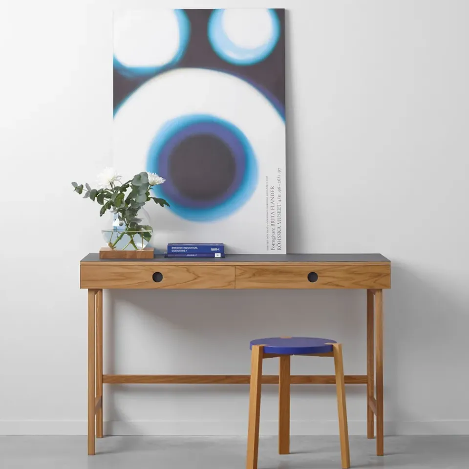 Hot A2 Mind desk, linoleum, drawers and legs in white-oiled oak Black