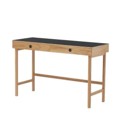 Desks^A2 Mind desk, linoleum, drawers and legs in oiled oak Black