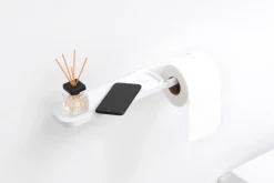Toilet Roll Holders^Brabantia MindSet Toilet paper holder with shelf, Mineral Fresh White