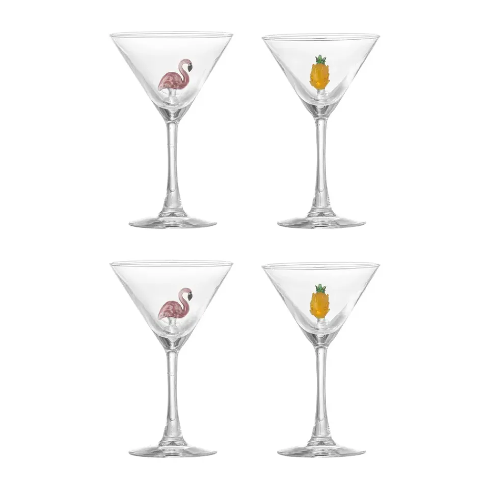 Best Bloomingville Misa cocktail glass 17 cl 4 pieces, Clear-flamingo, clear-pineapple Transparent