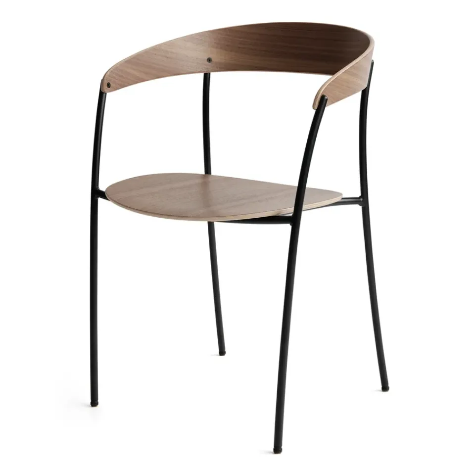 Chairs^New Works Missing armchair, Walnut BrownBlack