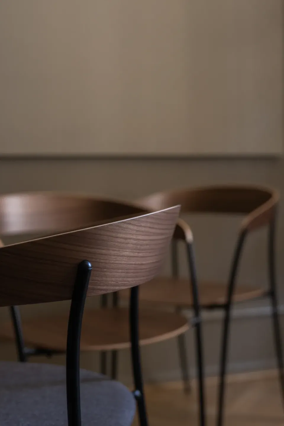 Chairs^New Works Missing armchair, Walnut BrownBlack