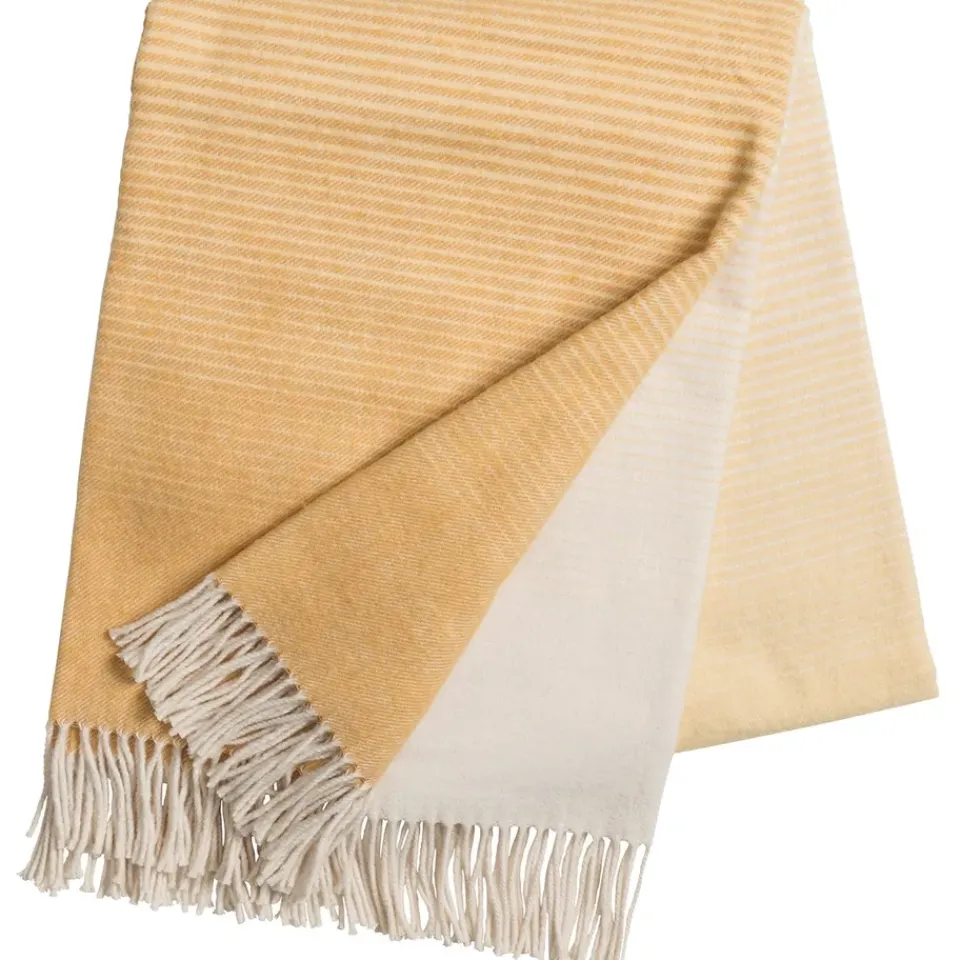 Cotton Blankets & Throws^Scandi Living Mist cotton blanket, mustard Yellow