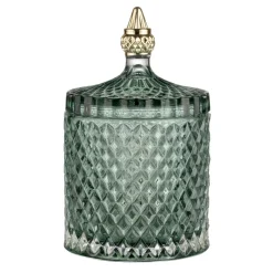 Storage Jars^Lene Bjerre Miya storage jar with lid Ø10.5 cm, Green