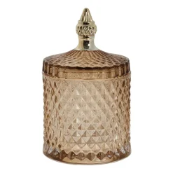 Storage Jars^Lene Bjerre Miya storage jar with lid Ø10.5 cm, Golden Brown