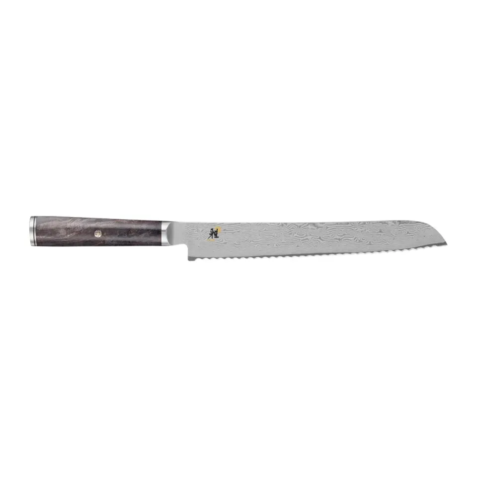 Japanese Knives|Bread Knives^Miyabi Black 5000MCD 67 bread knife 23 cm, Damascus-black maple Silver-coloured