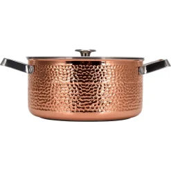 Cooking Pots & Casserole Dishes^Vargen & Thor Mjölner hammered copper casserole dish with lid, Miranda. 4 L Gold-colouredSilver-coloured