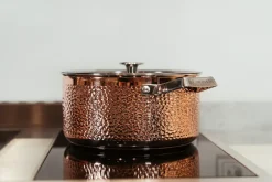 Cooking Pots & Casserole Dishes^Vargen & Thor Mjölner hammered copper casserole dish with lid, Miranda. 4 L Gold-colouredSilver-coloured