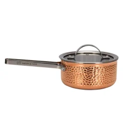 Saucepans^Vargen & Thor Mjölner hammered copper saucepan with lid, Vera. 1.6 L Gold-colouredSilver-coloured
