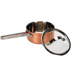 Saucepans^Vargen & Thor Mjölner hammered copper saucepan with lid, Vera. 1.6 L Gold-colouredSilver-coloured