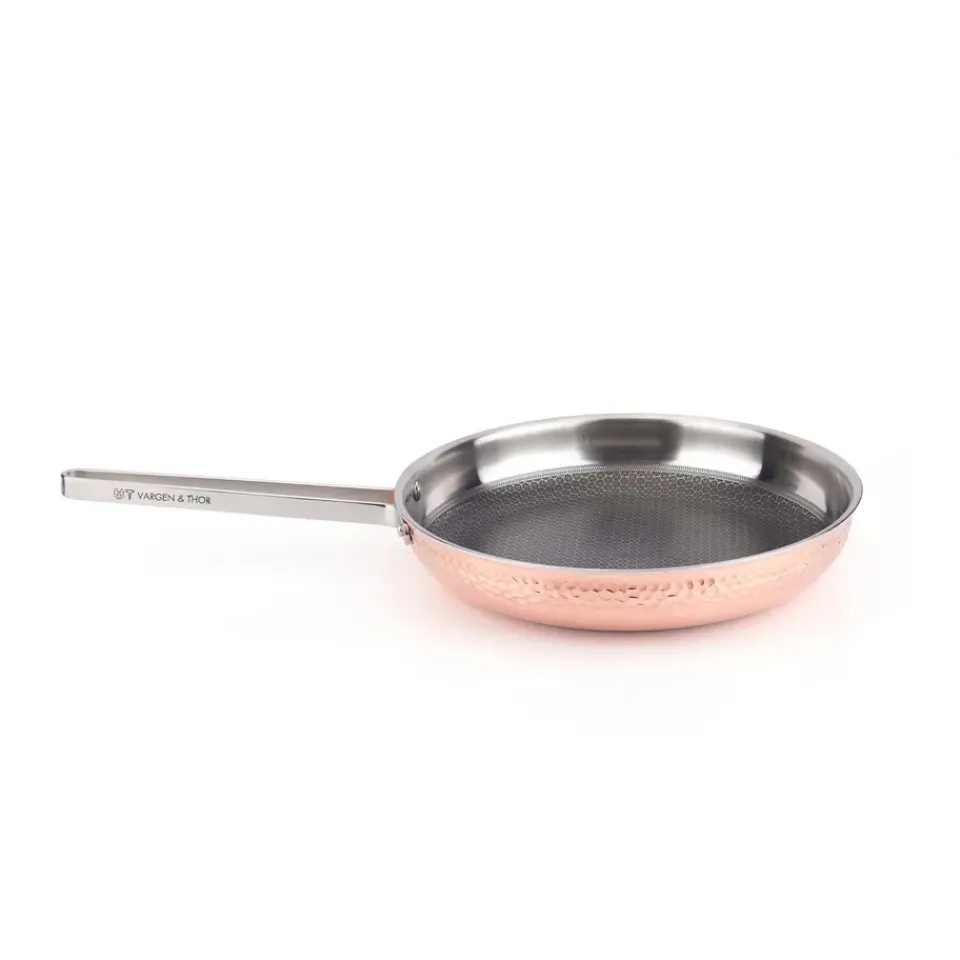 Frying Pans & Skillets^Vargen & Thor Mjölner hammered frying pan in copper, Modell Yb. Ø28 cm BlackGold-colouredSilver-coloured