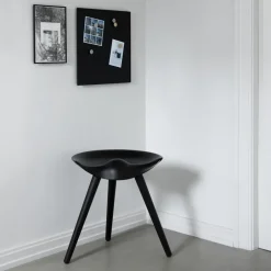 Stools^Audo Copenhagen ML42 stool 48 cm, stained beech Black