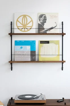 Clearance MOEBE magazine rack, Smoked oak- Grey