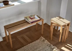Benches^MOEBE Peg bench 90x27.5x44 cm, Oak Brown