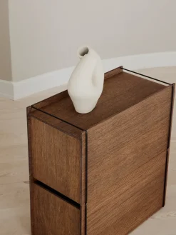 Boxes & Jars^MOEBE storage box, Smoked oak-black Brown