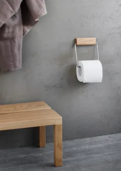 Best MOEBE toilet paper holder, Oak-steel Brown