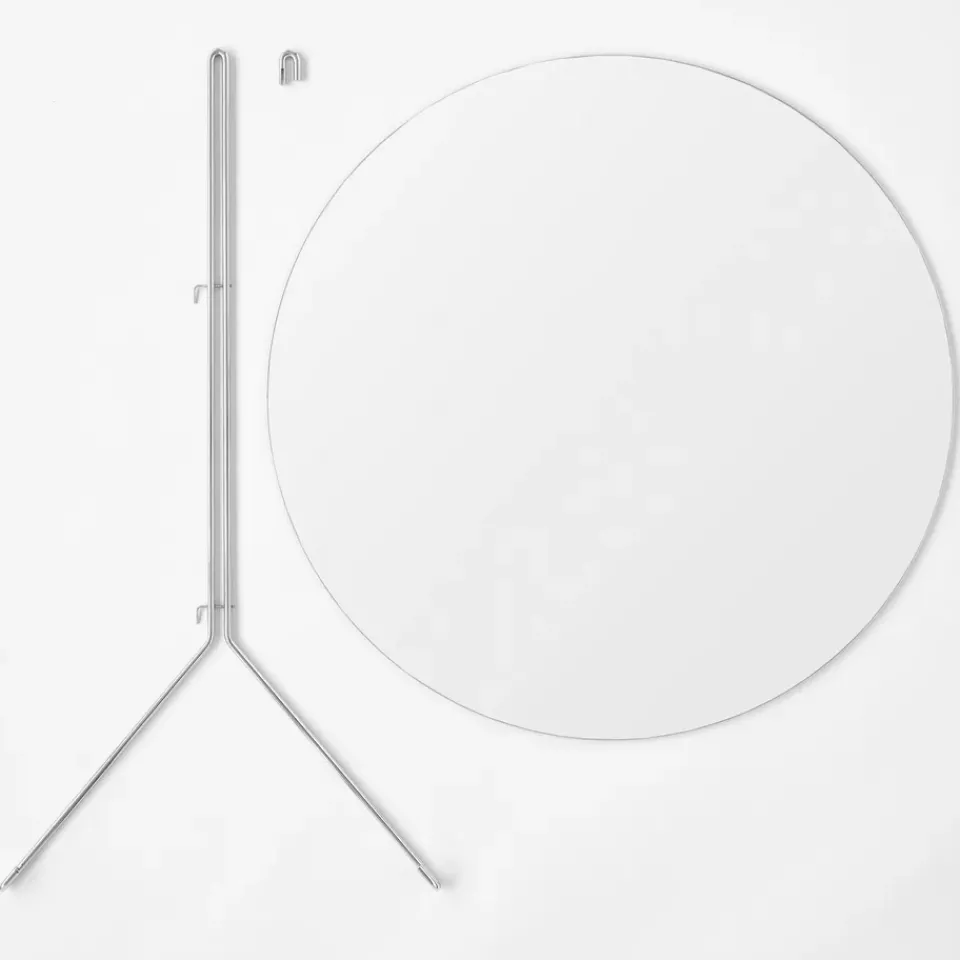 Outlet MOEBE wall mirror Ø 70 cm, Chrome White