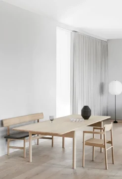 Outlet Fredericia Furniture Mogensen 3171 bench, Leather omni 307-waxed oak BeigeBrown