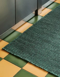 Door Mats^HAY Moiré kilim rug 52x95 cm, Emerald Green