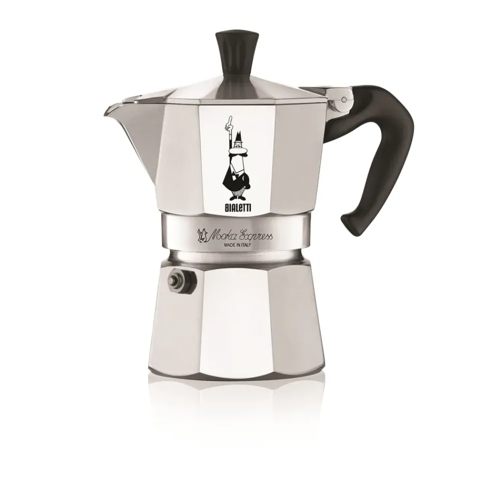 Discount Bialetti Moka coffee maker 3 cups, Silver Silver-coloured