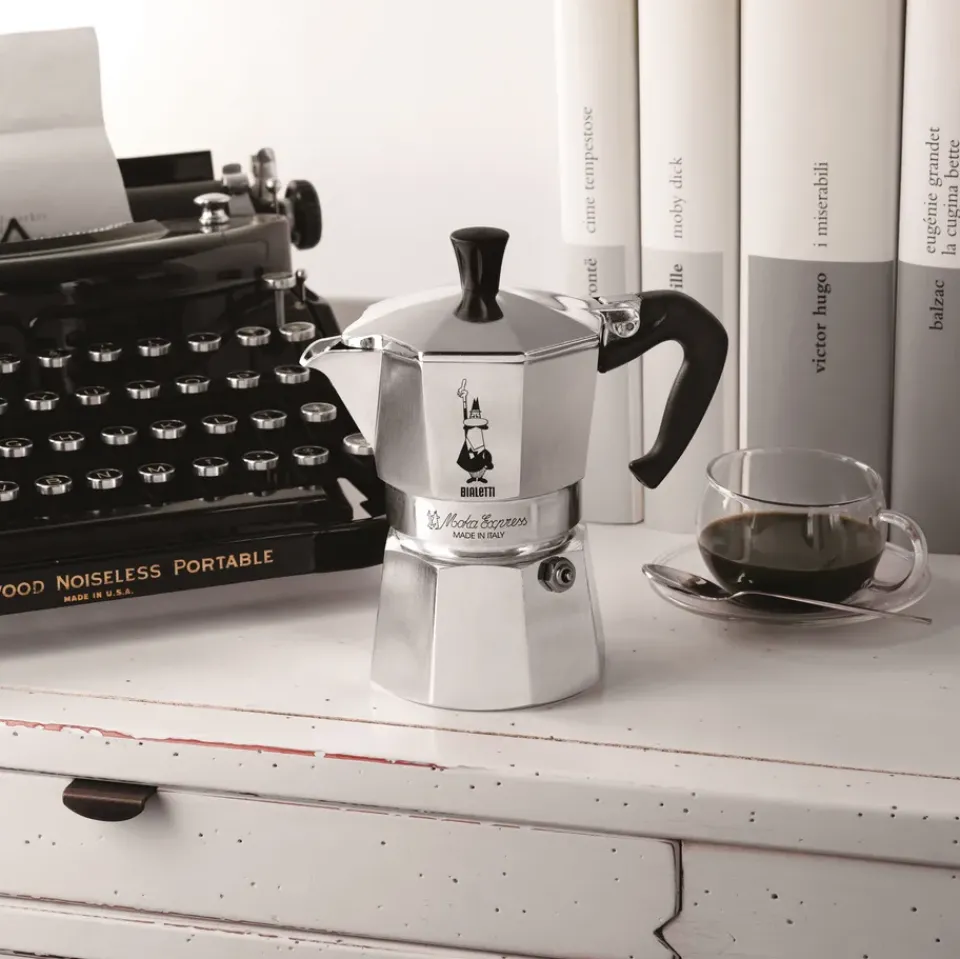 Discount Bialetti Moka coffee maker 3 cups, Silver Silver-coloured
