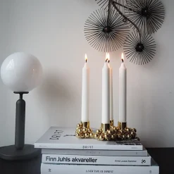 Outlet Gejst Molekyl candlestick 4, Brass Gold-coloured